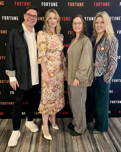 Corey with Judy Greer at Fortune event